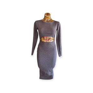 Vici stylish gray bodycon dress cutout design small
